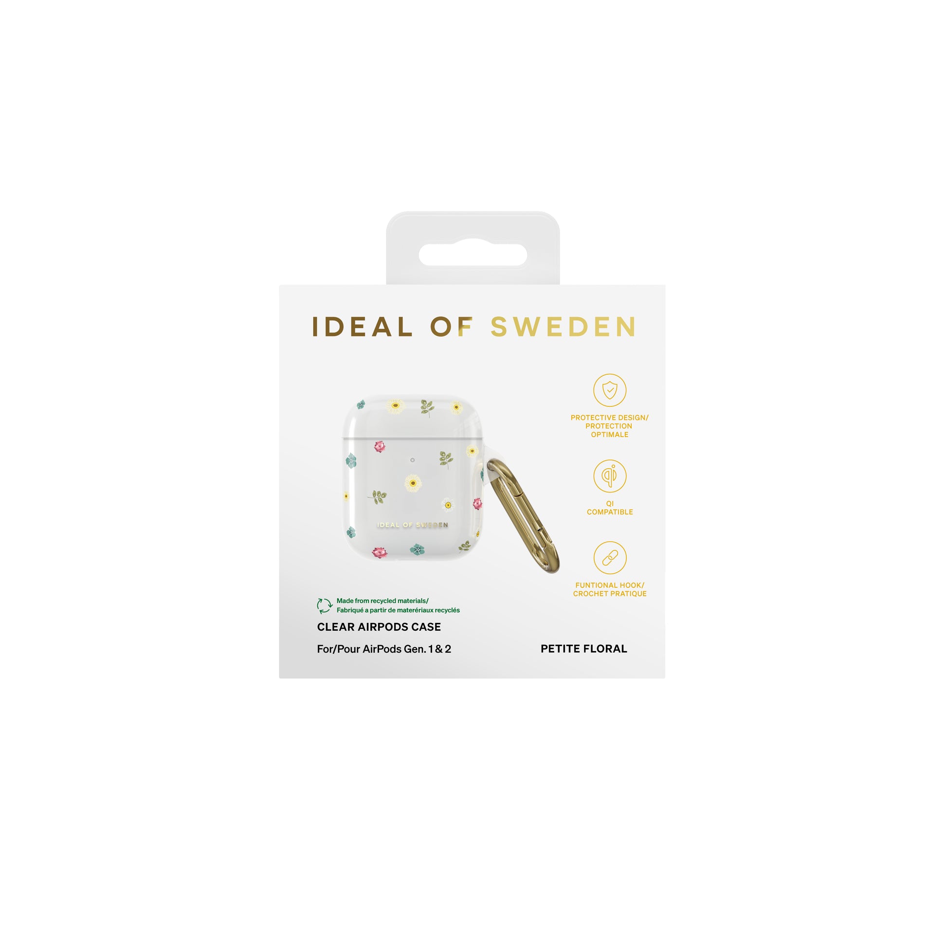 iDeal of Sweden Schutzhülle – für AirPods (1. & 2. Gen.) – TPU – Transparent, Blumenmuster