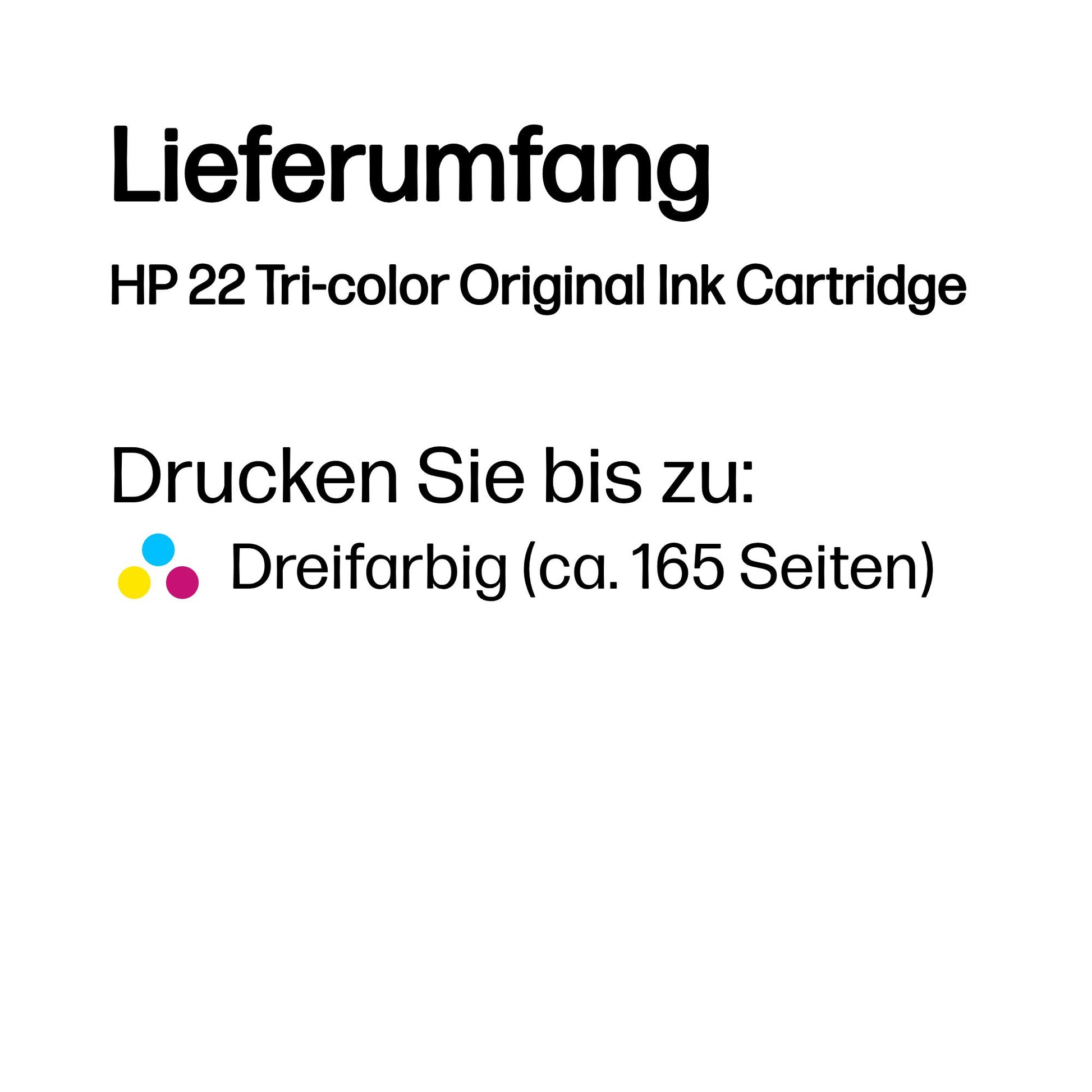 HP 22 Dreifarbig Tintenpatrone (Original) – 165 Seiten – für HP 22 – C9352AE