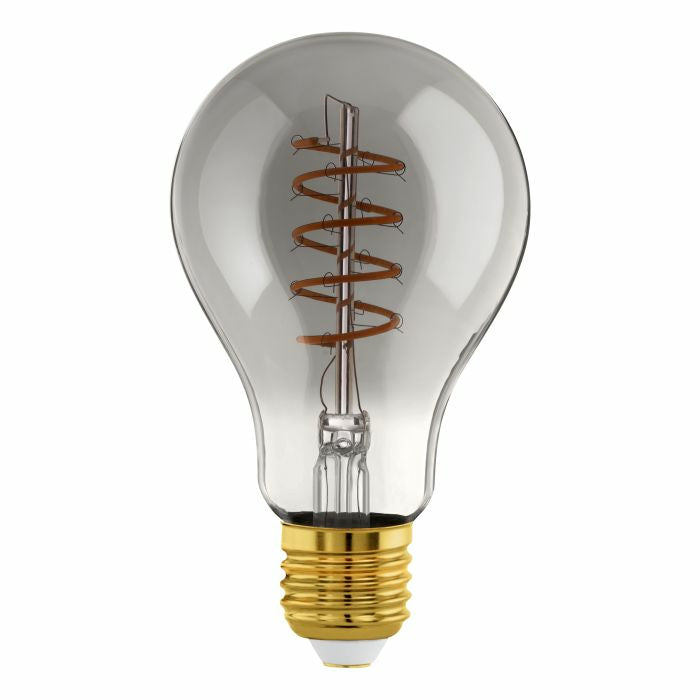 EGLO LED-Leuchtmittel E27 Globus – Warmweiss 2000 K, 100 lm, 4 W, dimmbar – IP20 – 1 Stk. – Schwarz, Glas