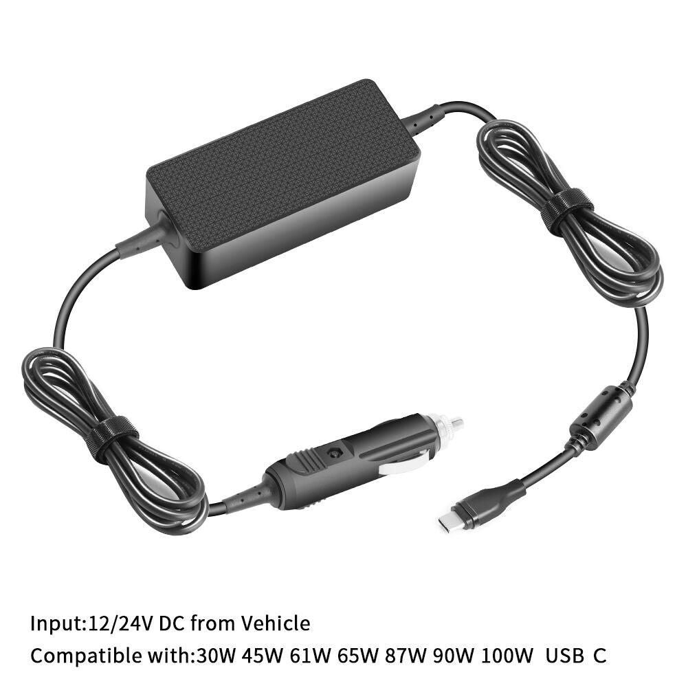 CoreParts 40AK0065WW Auto-Ladegerät 100 W – USB-C×1 – Eingang 12–24 V – für Laptop – Schwarz