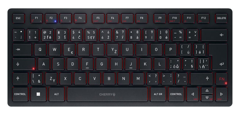 CHERRY KW 9200 Mini – Tastatur, kabellos, CZ-Layout (CZ), Schwarz