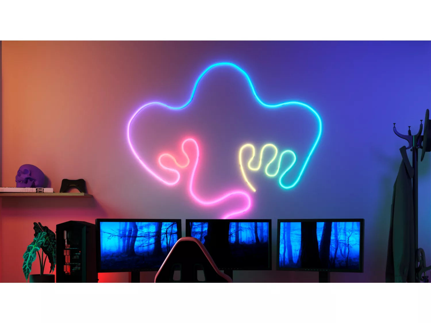 WiZ LED-Strip Flex Strip – 10 m, 2200–6500 K/mehrfarbig, WLAN/App, dimmbar, 45 W – Weiss