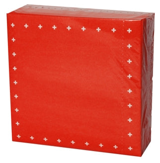 Webstar Servietten Schweiz Rot – 40 × 40 cm, 3-lagig, 1/4-Falz – 50 Stück