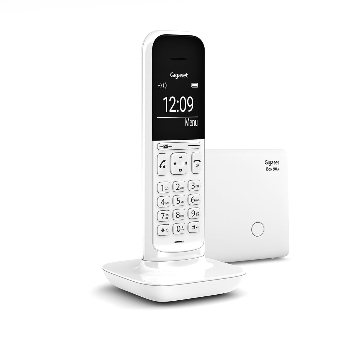 Gigaset CL390A – DECT-Telefon mit Basis, 2" Display, mit Anrufbeantworter, Freisprechen, weiss
