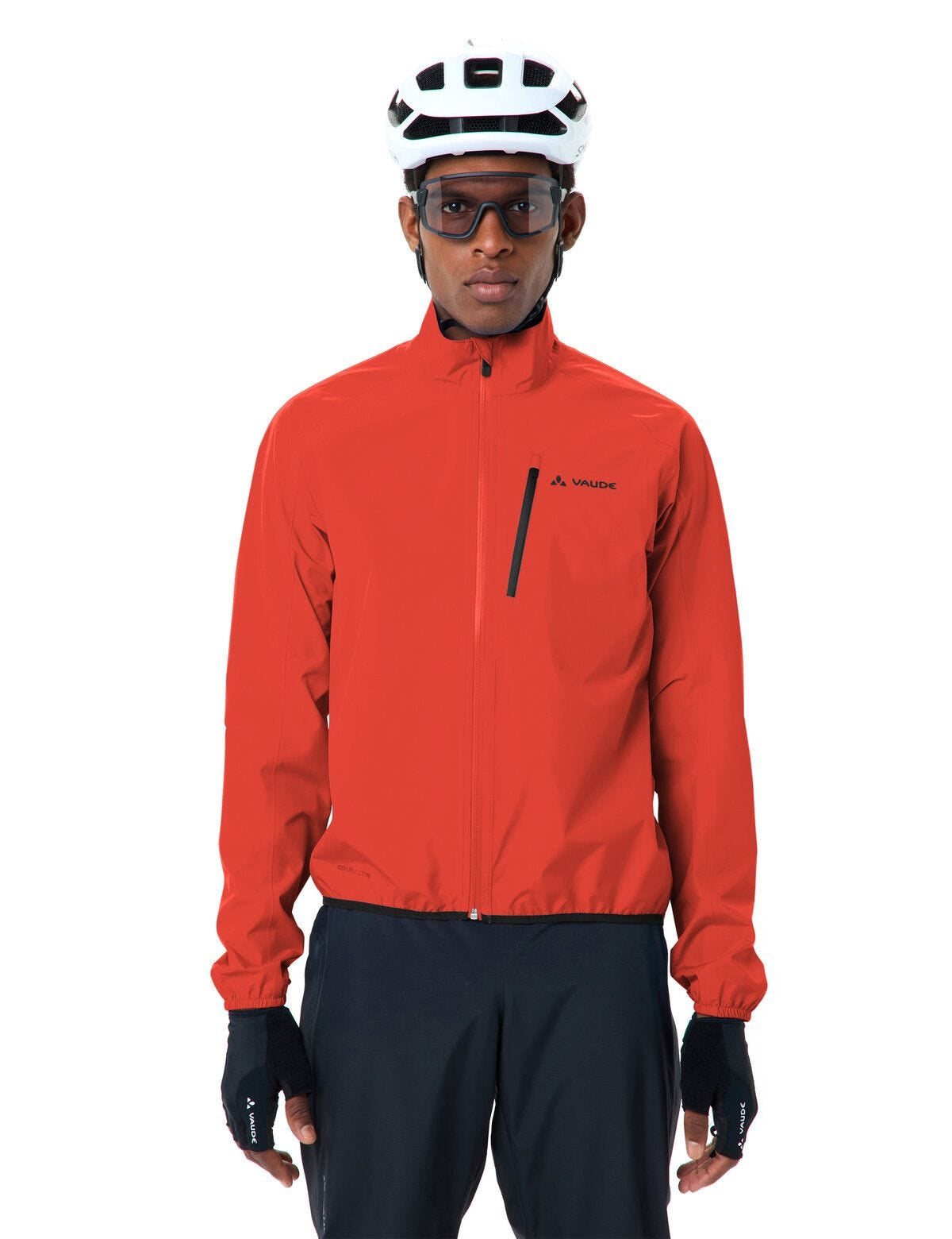 VAUDE Regenjacke Drop III – L – Neonrot, Polyester, PU-Membran, Wasserdicht, Winddicht, Reflektierend, Grüner Knopf