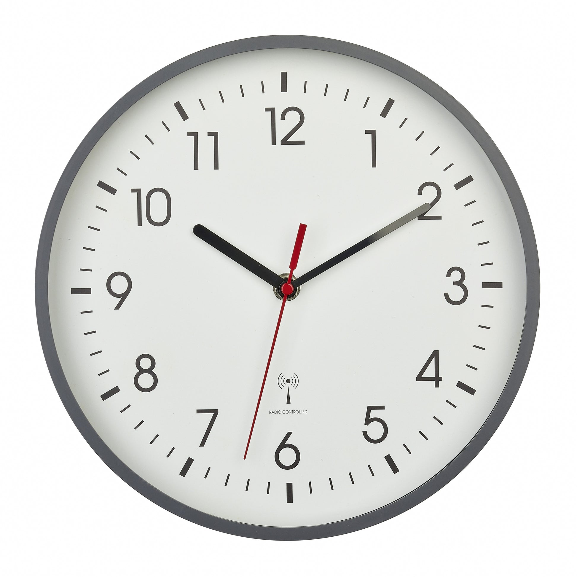 TFA-Dostmann TFA Dostmann Wanduhr – Funk, analog, Ø 24,5 cm, grau, Kunststoff