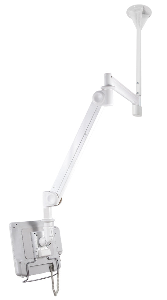 Neomounts Monitorhalterung, Decke, bis 24", höhenverstellbar, Neigen/Schwenken, Gasfeder, Weiss