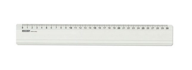 ARDA Wandtafel-Lineal 30 cm – Aluminium, Silber, rutschfest, mit Tuschekante