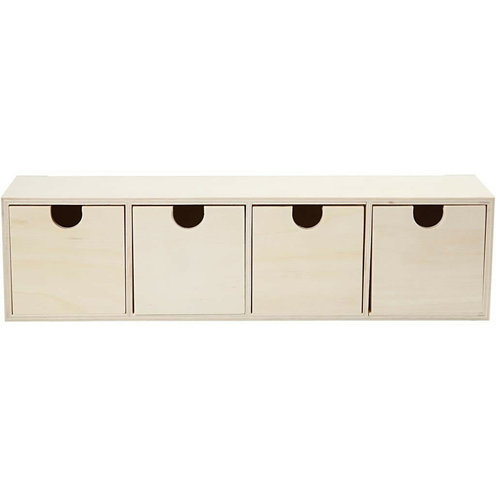 Creativ Company Schubladenturm 4 Schubladen – Braun – 347 × 92 × 72 mm