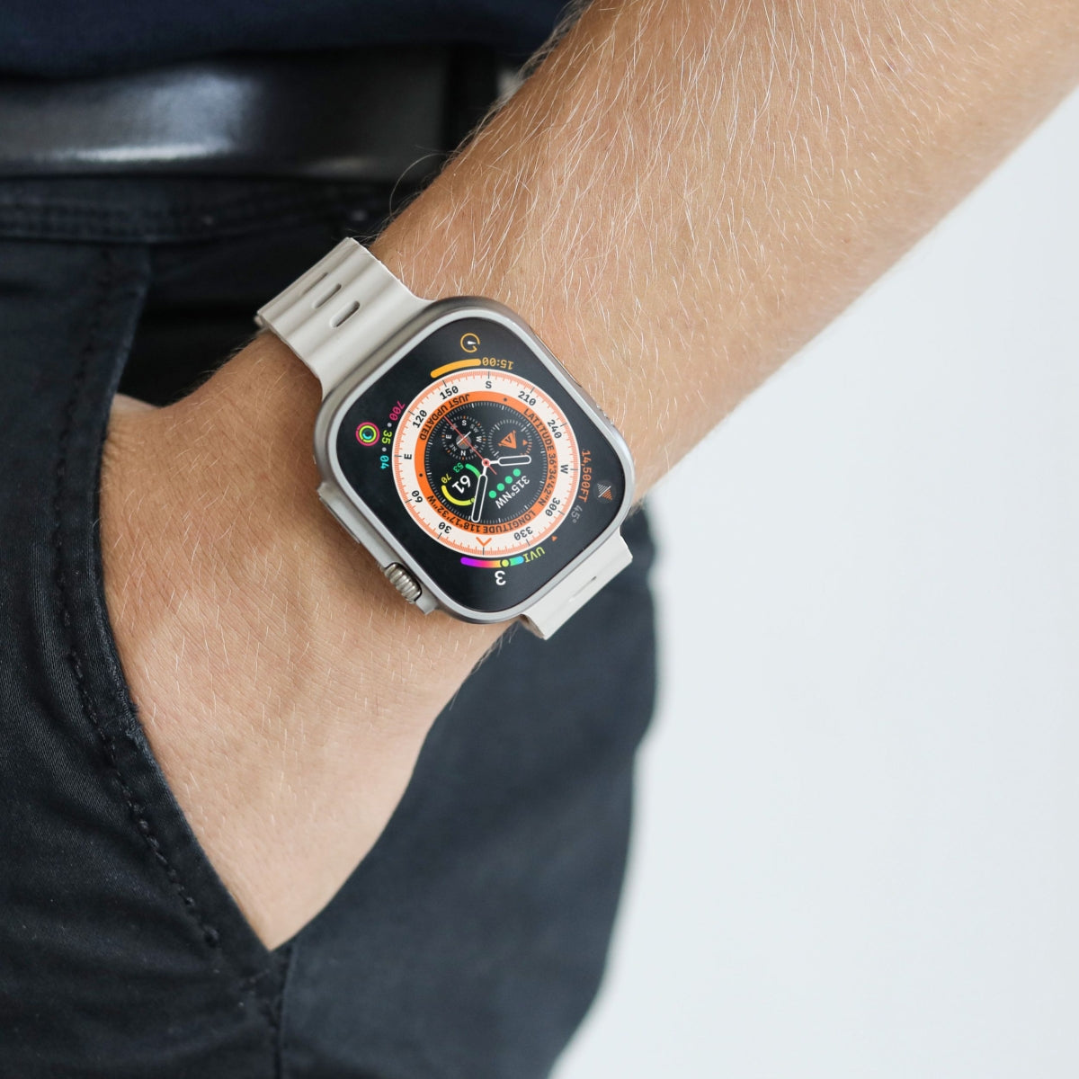 Vonmählen Wave Band 2 – Silikon, Cremefarben, für Apple Watch 40/41/42 mm