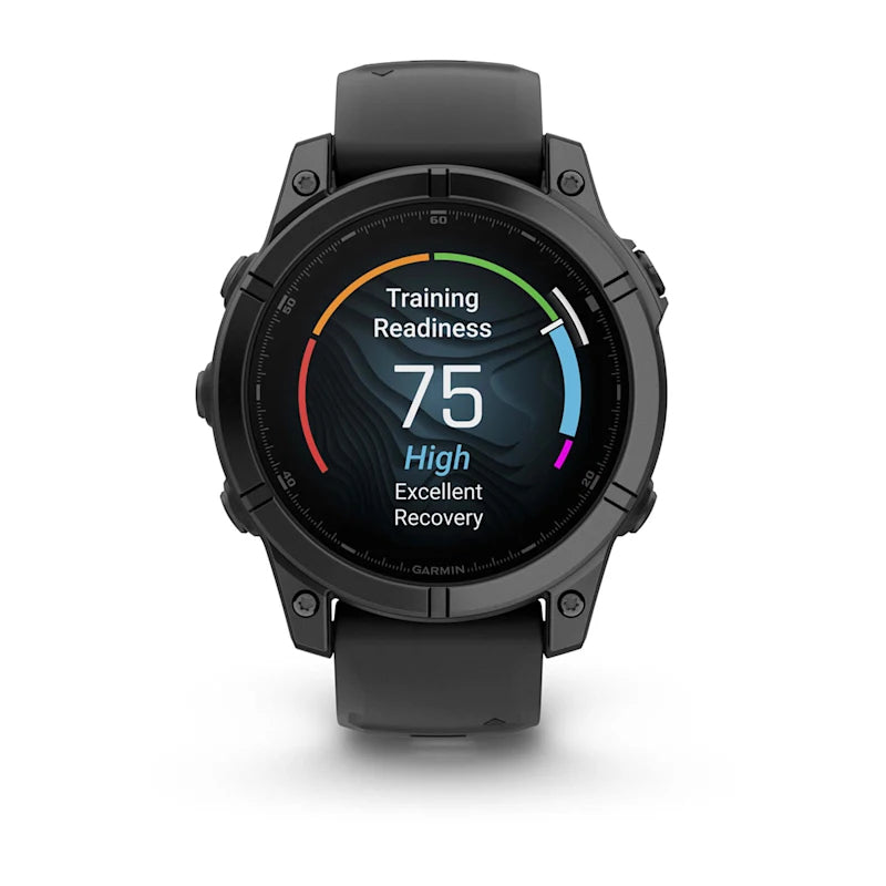 Garmin Fenix E – GPS-Smartwatch – 47 mm, 1,3", GPS, WLAN, AMOLED, Gorilla Glass, 100 m, Schwarz, Silikonarmband