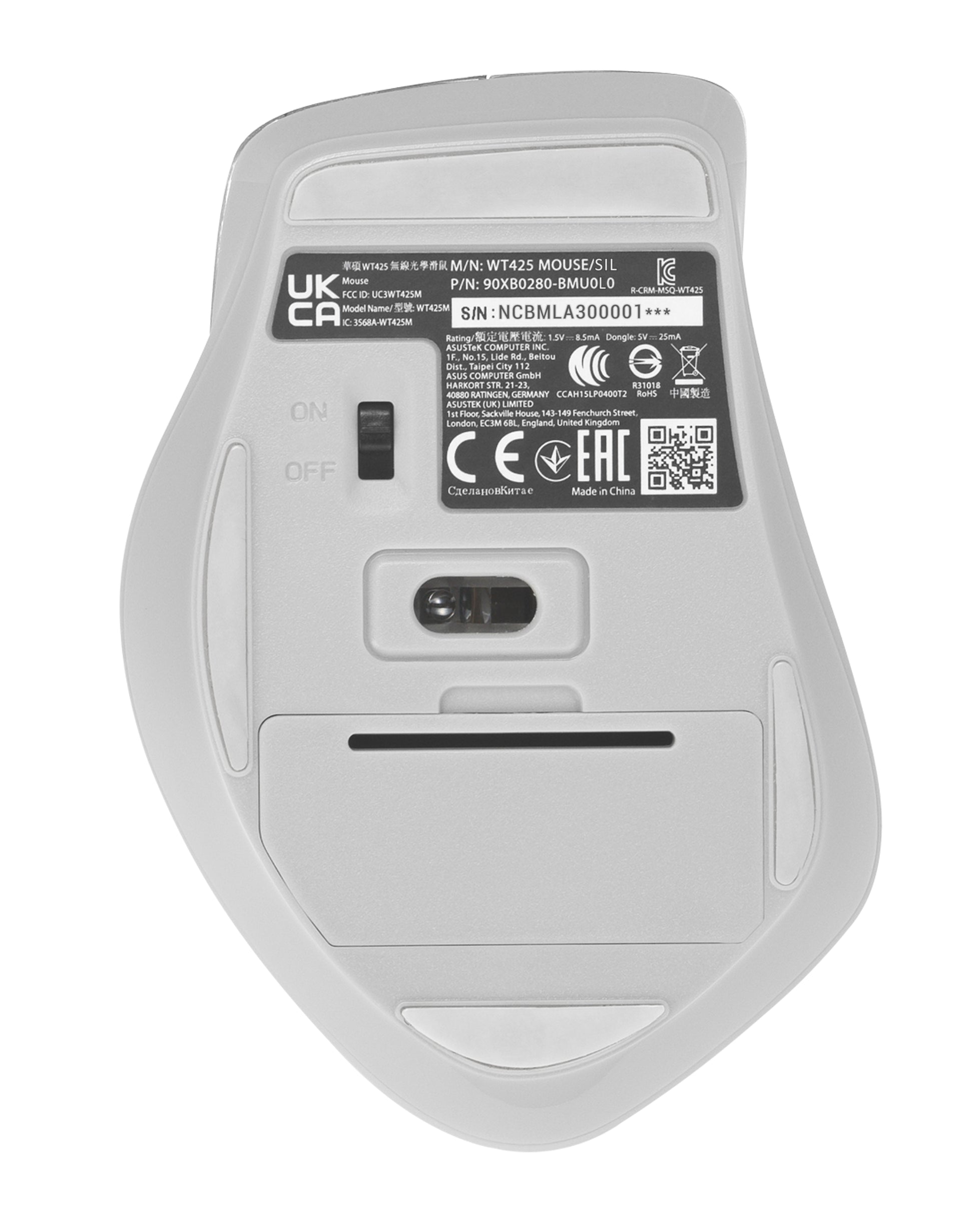 ASUS WT425 – Maus – Kabellos (2,4 GHz), rechts, Silber