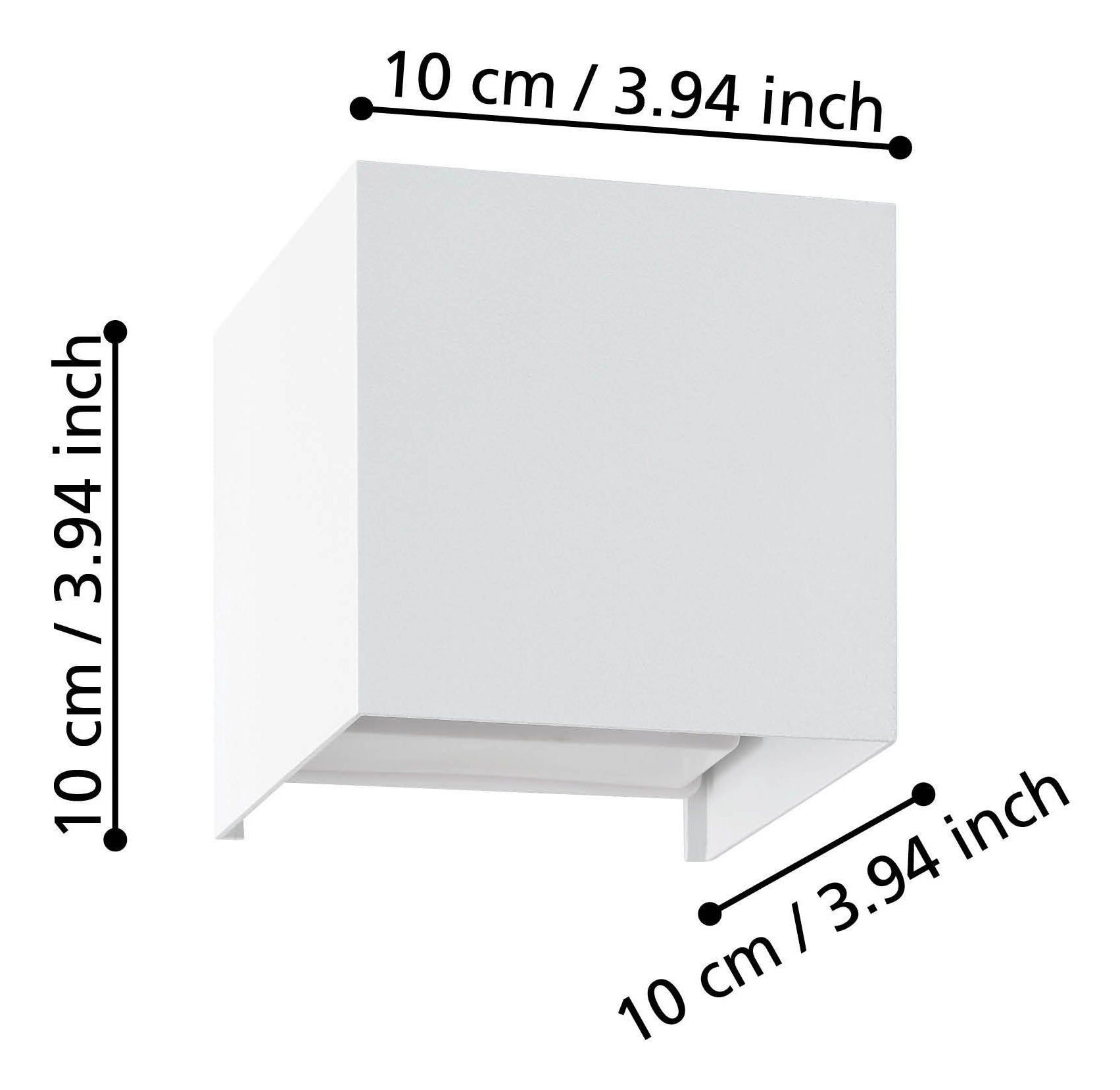 EGLO Wandleuchte VALMONTONE – 10 × 10 × 10 cm, 400 lm, 2 W, 3000 K, weiss, inkl. Leuchtmittel