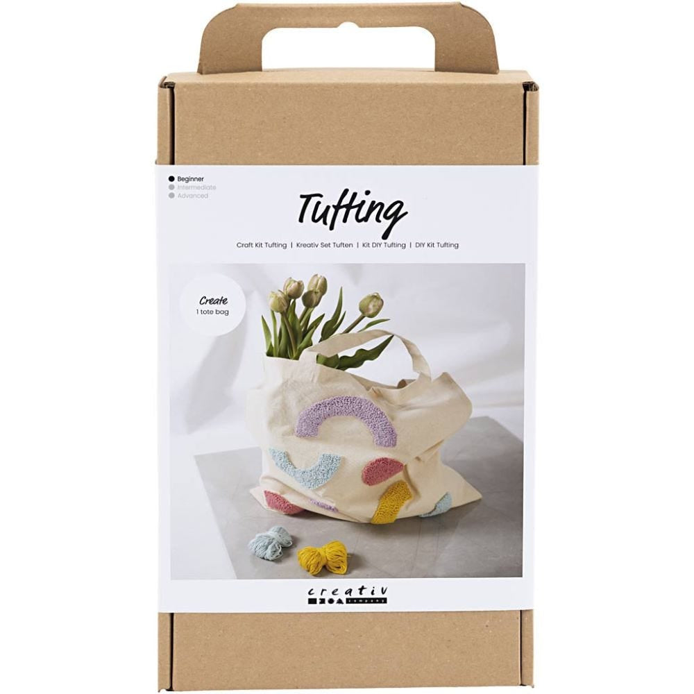 Creativ Company Bastelset Punch Needle – 7-teilig, inkl. Pinsel, Stoff, Nähnadel, Garn – ab 10 Jahren
