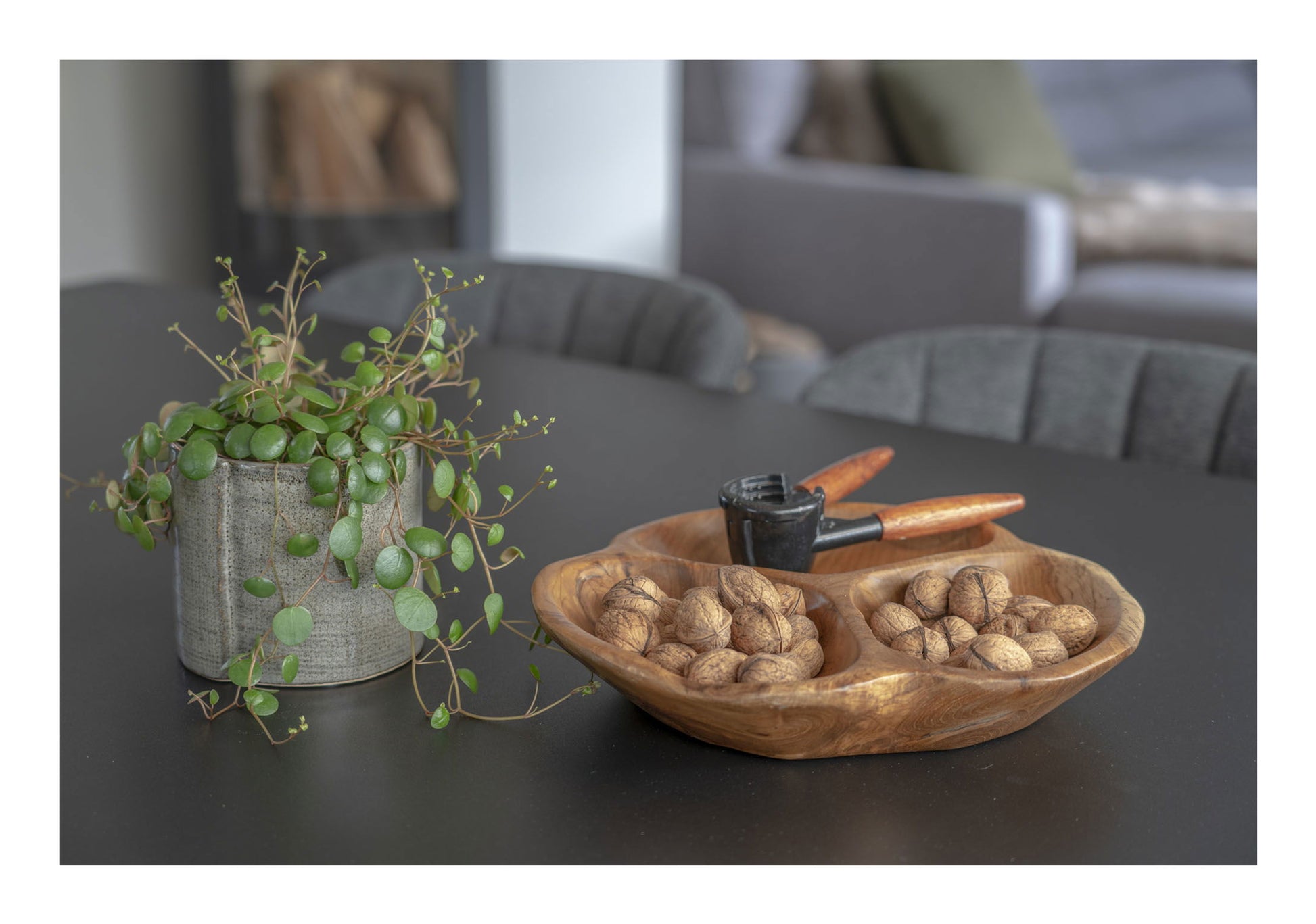 House Nordic Schale Nola – Ø 30,0 cm, H 5,0 cm, Teak, Braun