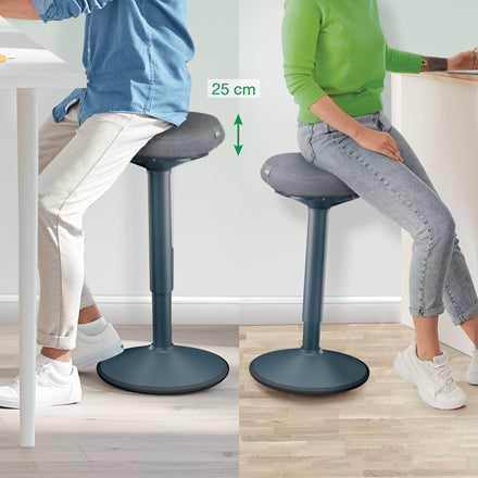 Leitz Hocker Ergo Active – Sitzhöhe 57–82 cm, 110 kg, dunkelgrau
