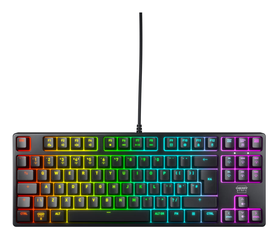CHERRY K4V2 TKL – Tastatur, kabelgebunden, TKL (ohne Ziffernblock), mechanisch (Cherry MX Red), Schwarz