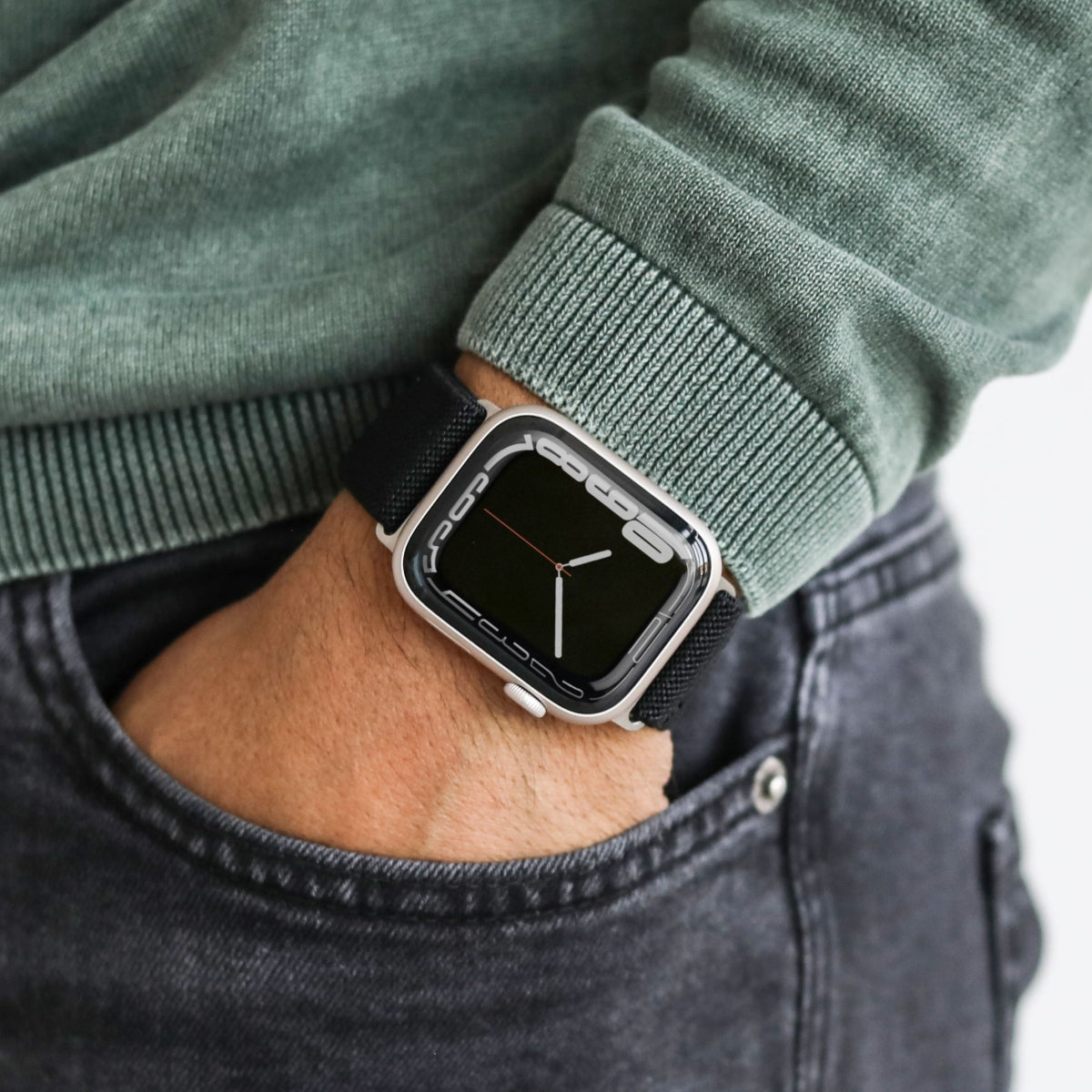 Vonmählen Classic Nylon Loop – Schwarz, für Apple Watch 40/41/42 mm