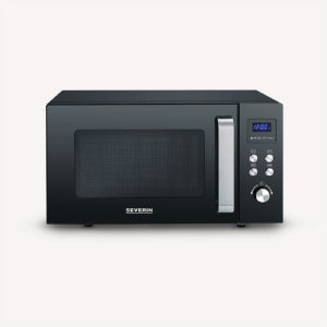 Severin Grill-Mikrowelle MW 7763 – 25 l, Grill & Keramikboden, 900 W – Schwarz/Edelstahl