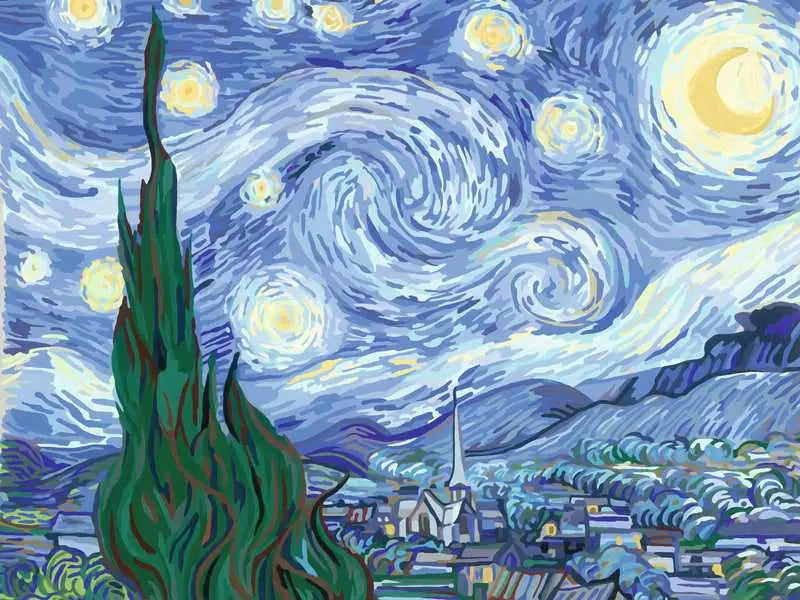 Ravensburger Malen-nach-Zahlen-Set – Van Gogh Die Sternennacht – 30 × 40 cm – 1-teilig – ab 12 Jahren
