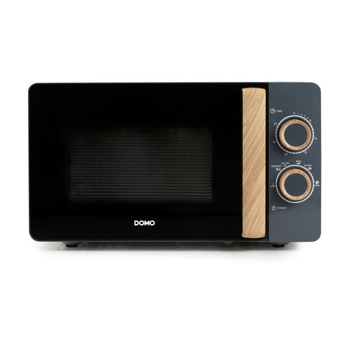 Domo Solo-Mikrowelle DO3320 – 20 l – 700 W – schwarz/holz