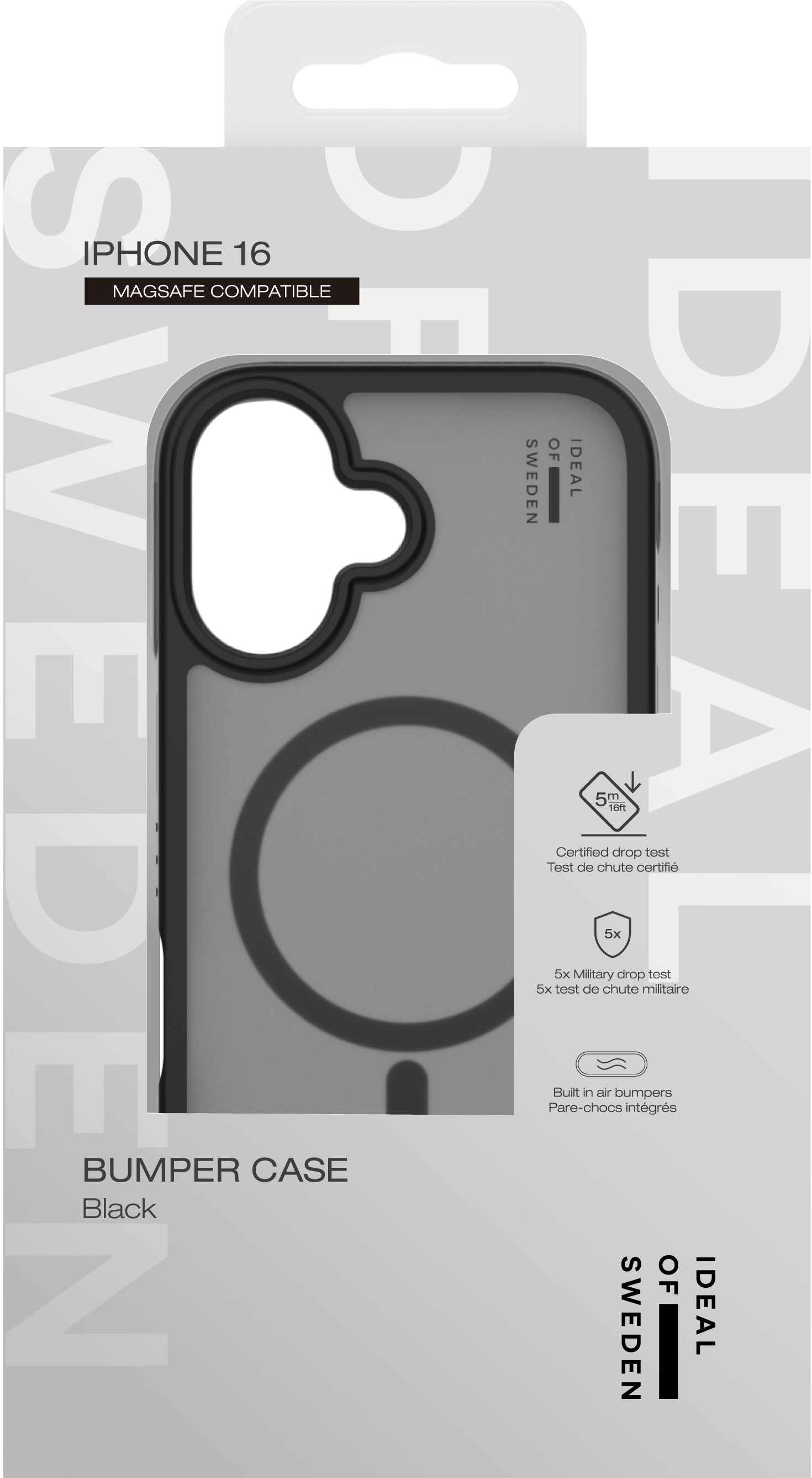 Ideal of Sweden – Backcover – für Apple iPhone 16 – schwarz – PC – MagSafe-kompatibel