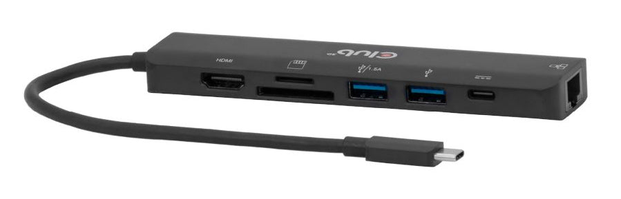 CLUB3D Club 3D CSV-2553 Multiport-Adapter – USB-C, 1× HDMI, 2× USB-A, 100 W PD, GbE, SD/microSD, für Windows/Mac