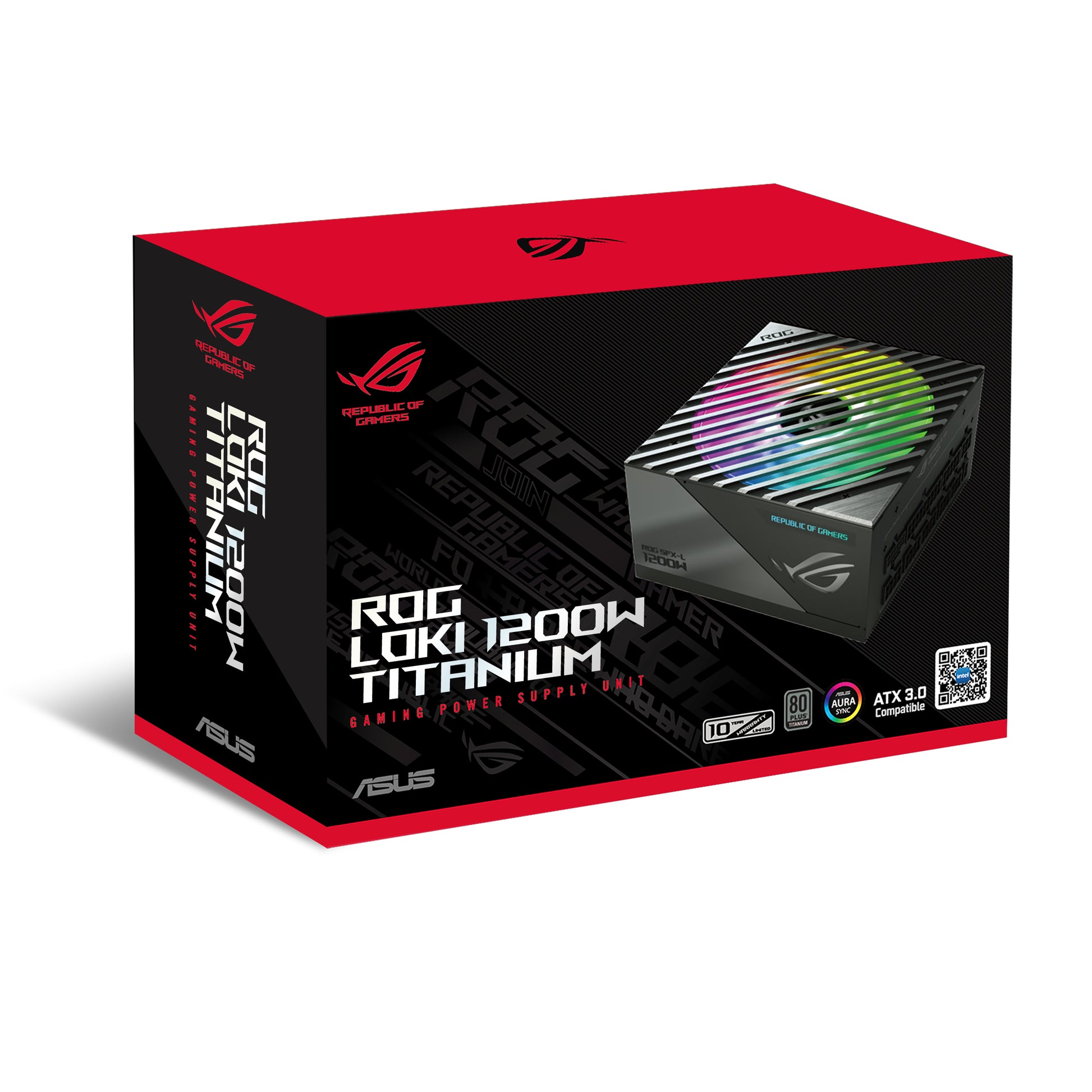 ASUS ROG Netzteil – 1200 W, Ausgang +12 V, 100 A, 20+4-Pin ATX, Eingang 100–240 V AC – LOKI-1200T-SFX-L