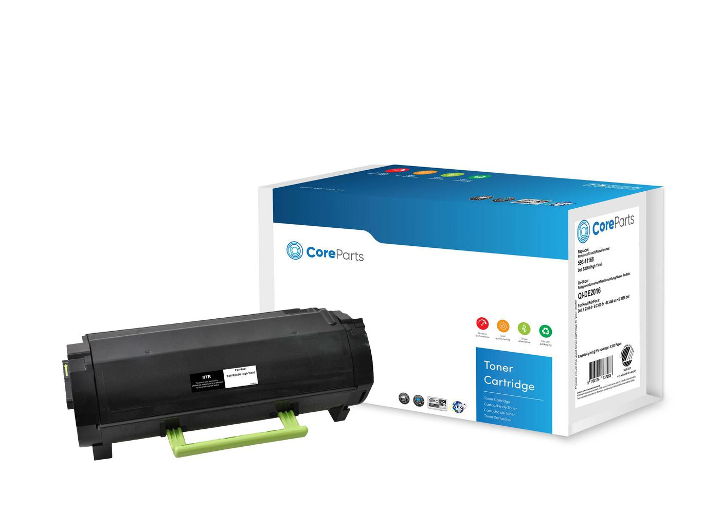 CoreParts Toner 593-11168 – schwarz, 8500 Seiten – für Dell B2360