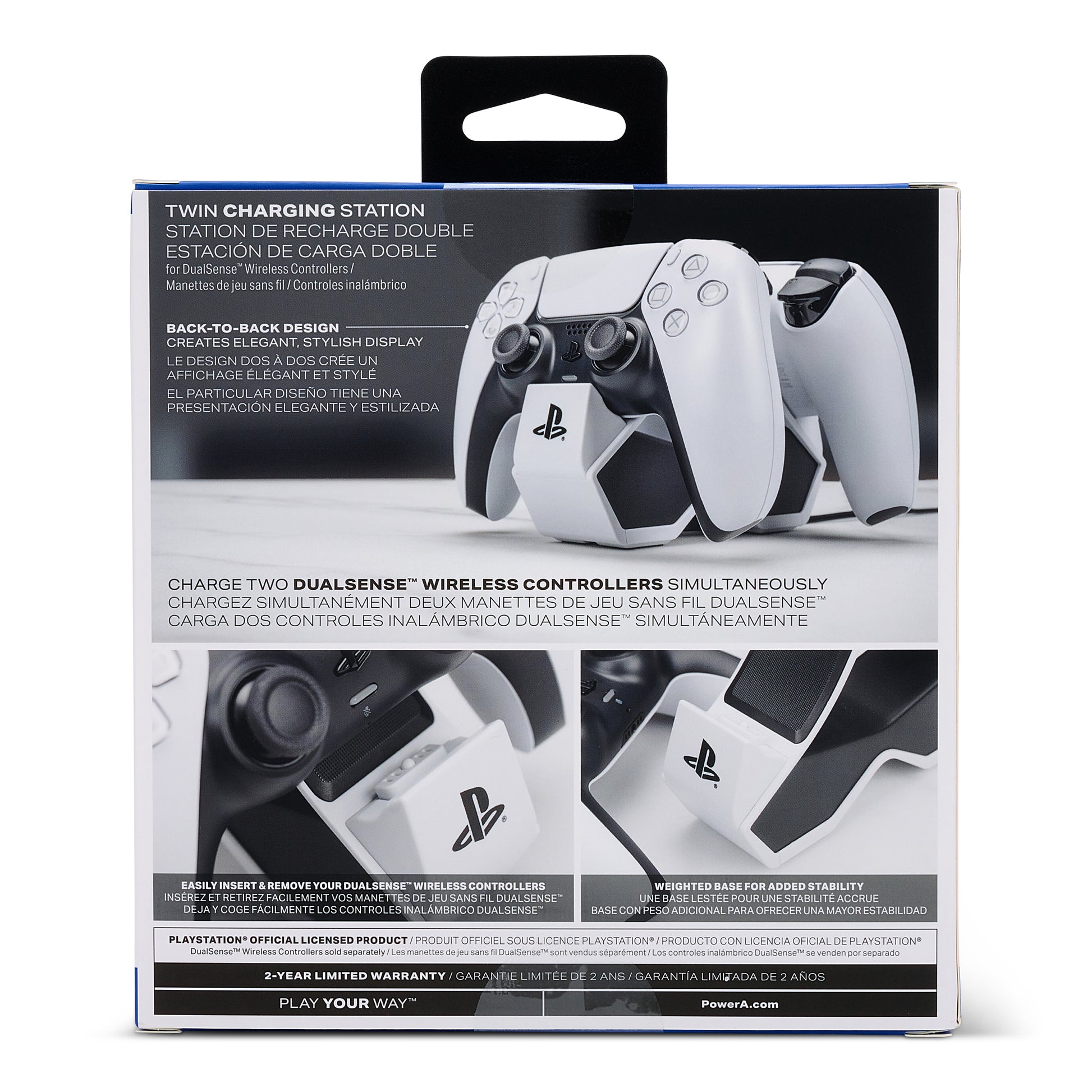 PowerA Doppelladestation 1522855 – lädt 2 DualSense-Controller, mit AC-Netzadapter – für PlayStation 5