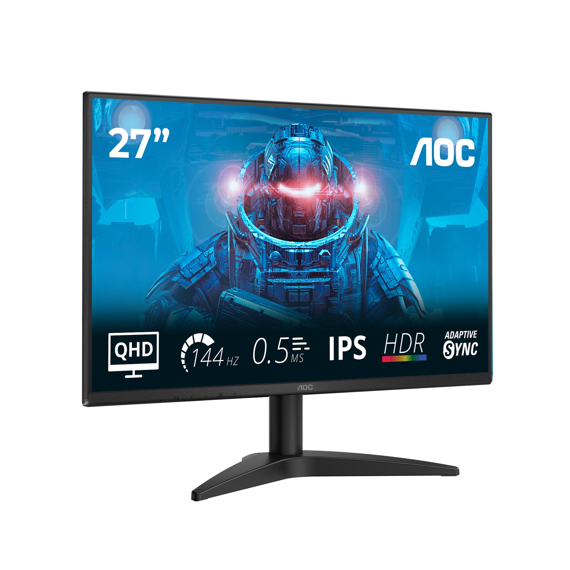 AOC Q27B36X – Monitor, 27", 2560 × 1440 (WQHD), IPS, 144 Hz, 300 cd/m², VESA 100 × 100, Schwarz