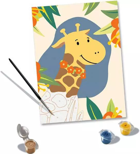 Ravensburger CreArt – Malen-nach-Zahlen-Set – Hello Giraffe – 18 × 24 cm – ab 12 Jahren