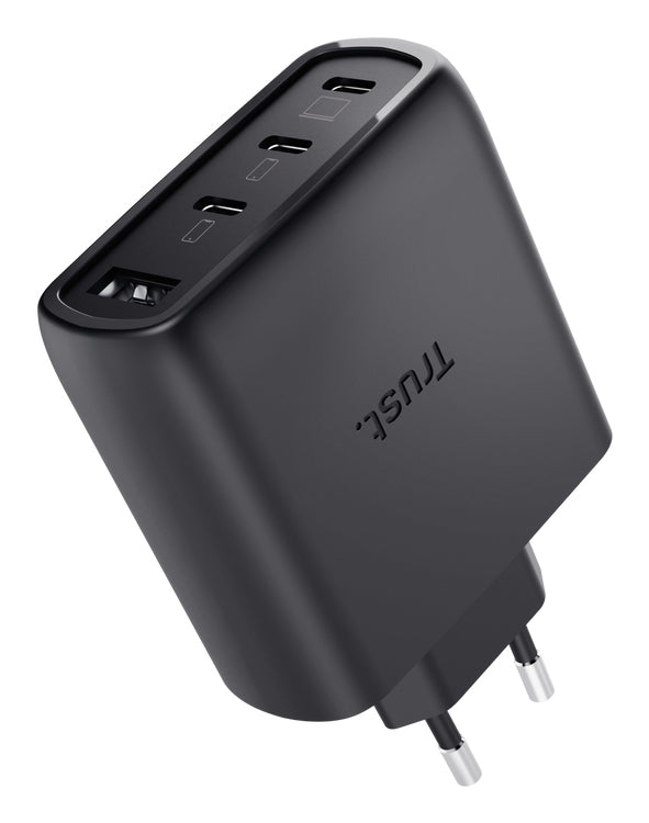 Trust Maxo USB-Wandladegerät 65 W – USB-C×3, USB-A×1 – PD, PPS, QC 3.0/4+, GaN