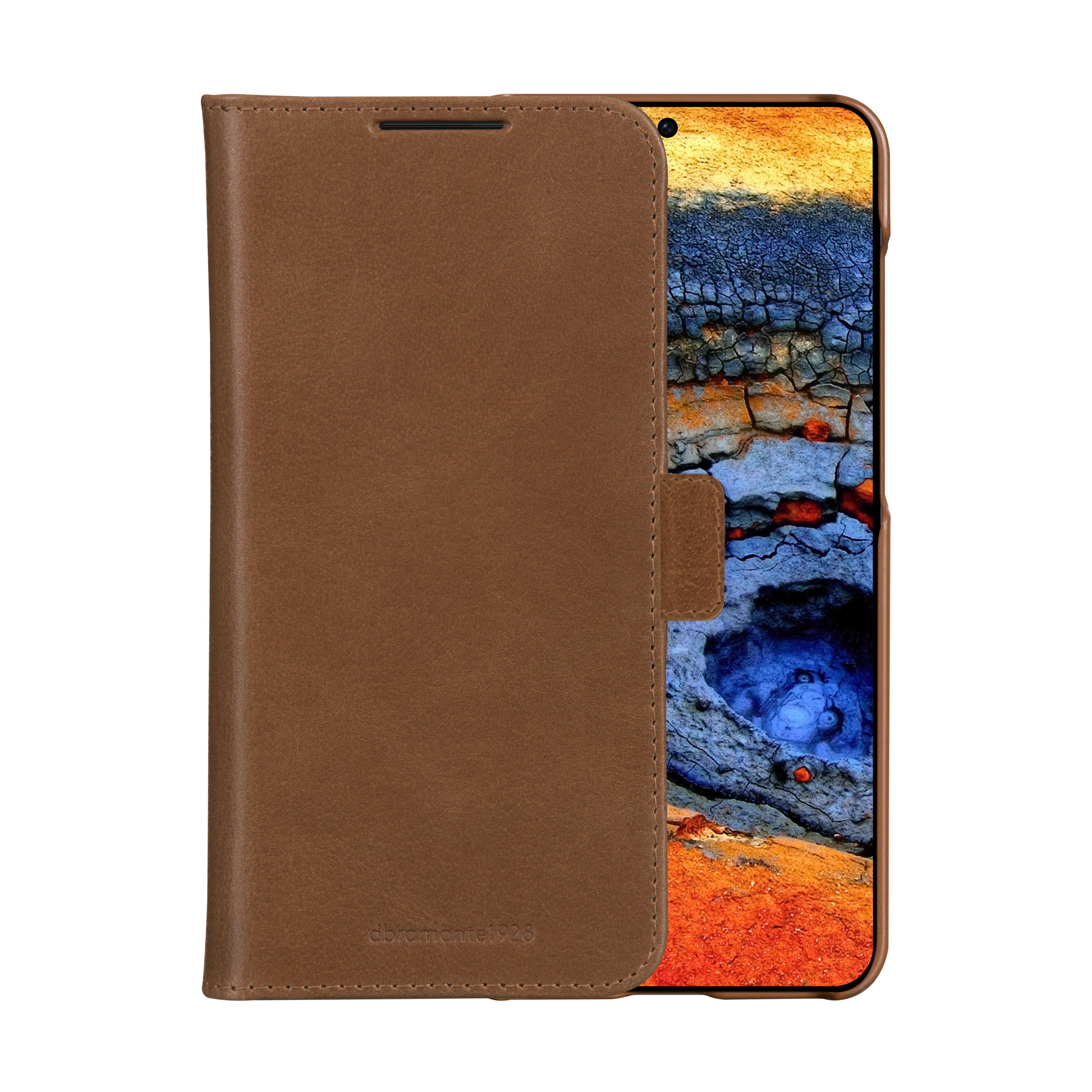 dbramante1928 Lynge Wallethülle – für Samsung Galaxy S25+, mit Kartenfach, Leder, Beige, stossdämpfend