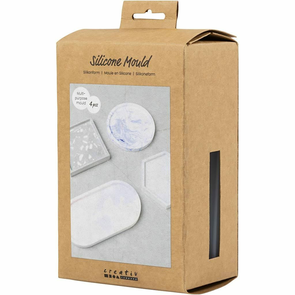 Creativ Company Giessform – Silikon – 112 × 112 × 10 mm – 4 Stück – Weiss