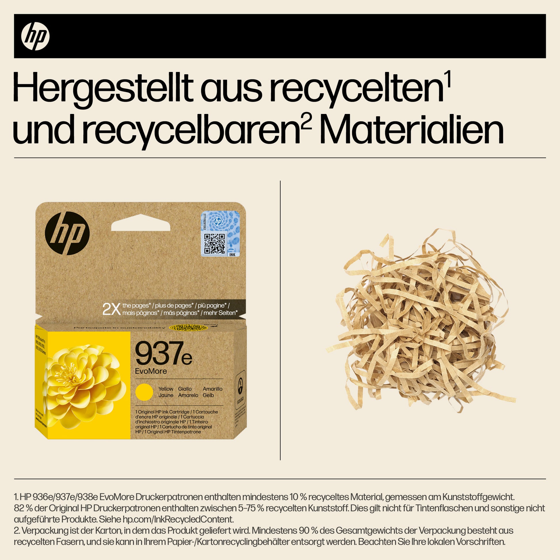 HP Tintenpatrone 937E (EVOMORE), Gelb