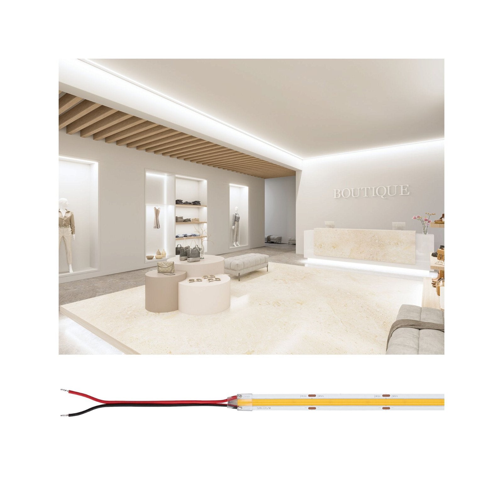Paulmann LED-Strip – 5 m, 6350 lm, 68 W, 2700 K (warmweiss), dimmbar, weiss, 24 V