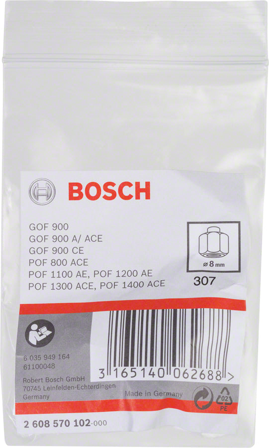 Bosch Professional Spannzange, für GOF 1250 LCE Professional, GOF 130, GOF 1400 ACE und andere, 8 mm