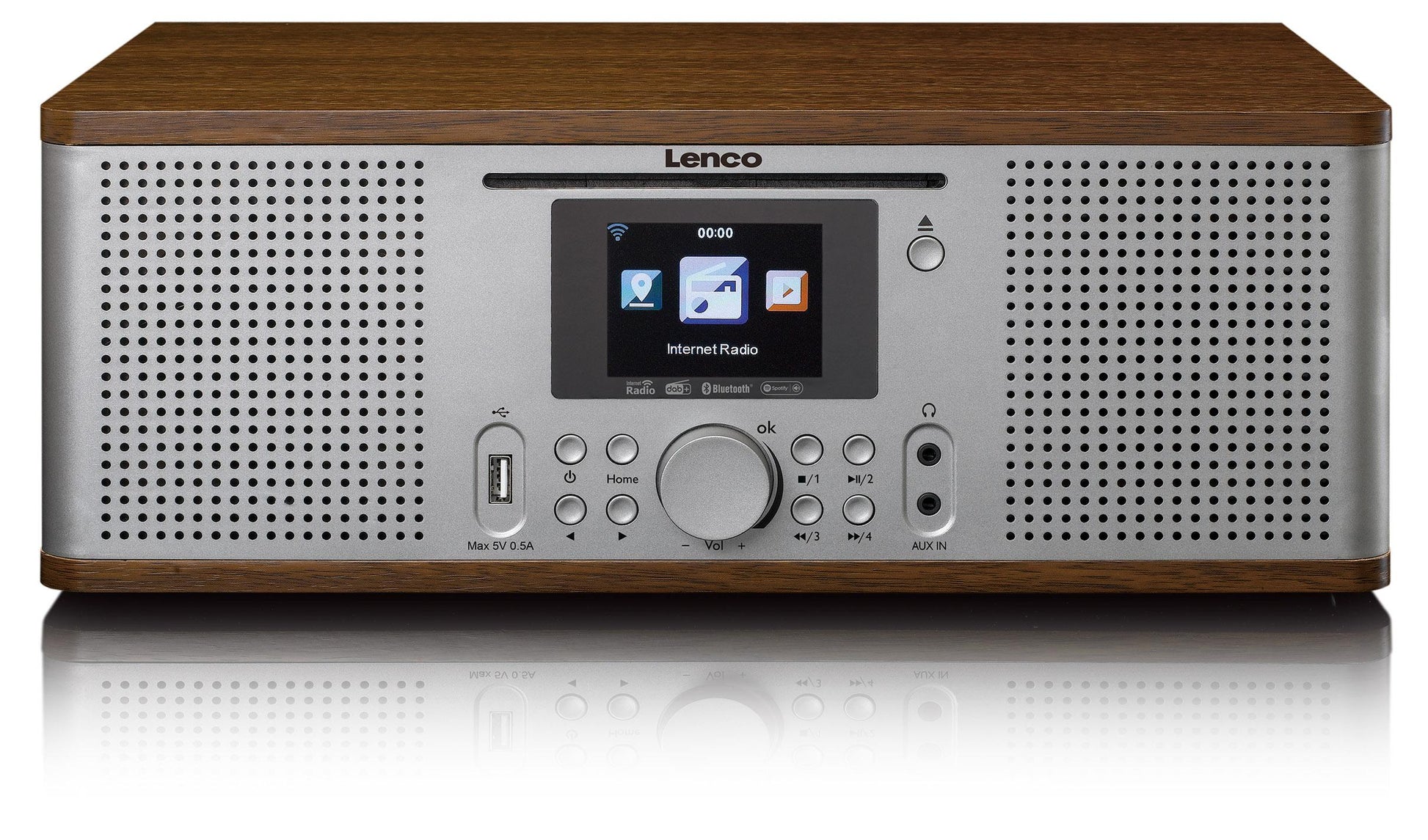 Lenco DIR-270 – Internetradio, DAB+/UKW, Bluetooth, WLAN – Nussbaum