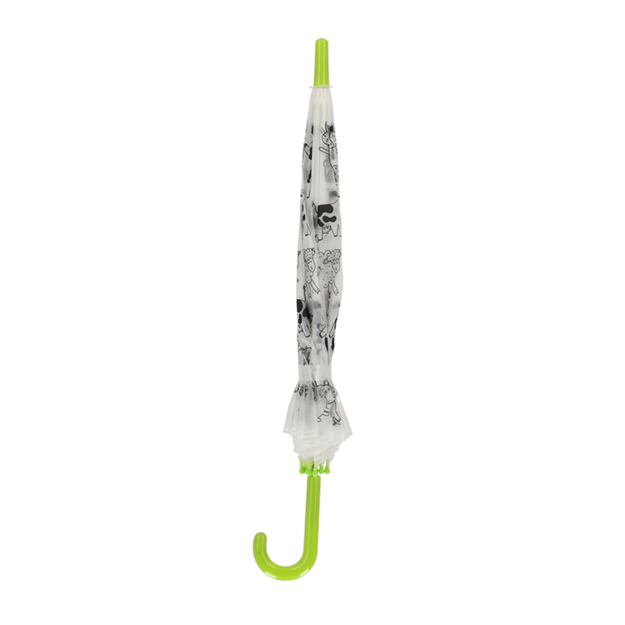 Esschert Design Kinderregenschirm KG280 – Ø 70,5 cm – Weiss Bauernhof – zum Ausmalen, mit Markern