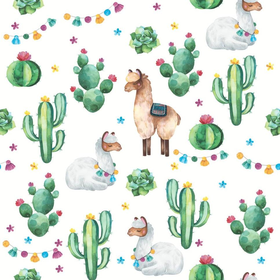 Paper + Design Servietten Lamas – weiss – 33 × 33 cm, 3-lagig – 20 Stück