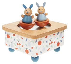 Spielba Holzspielwaren Spielba Spielzeug-Musikinstrument Hase – 11,5 × 7,3 × 11,5 cm – ab 3 J. – FSC-Holz – mehrfarbig