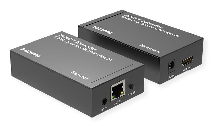 ROLINE HDMI-Extender-Set, über IP, 1080p@60 Hz, 120 m, IR