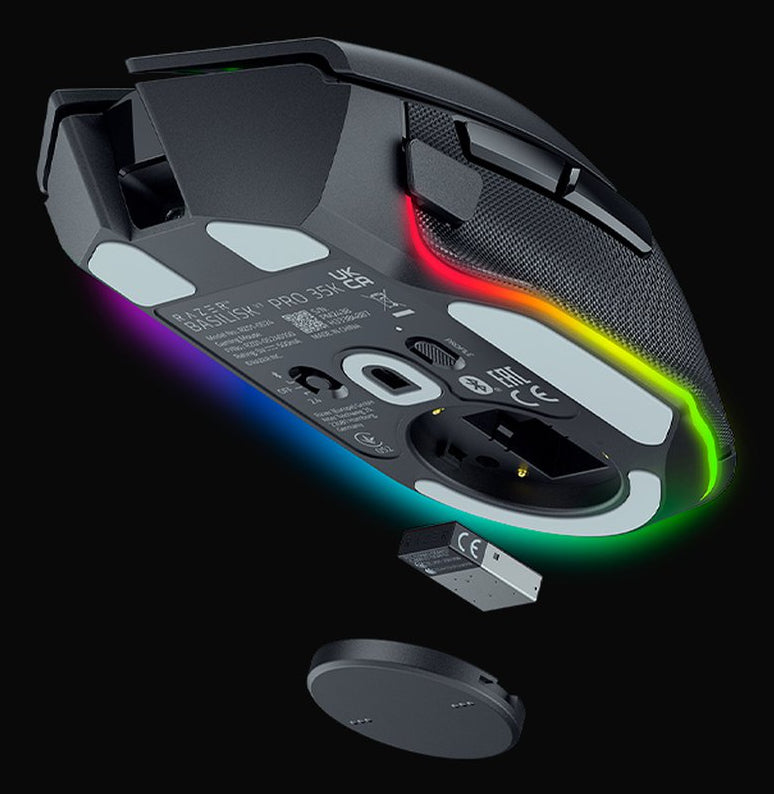 Razer Basilisk V3 Pro – Gaming-Maus – Kabellos (Bluetooth/2,4 GHz), 35000 DPI, RGB-Beleuchtung, rechts