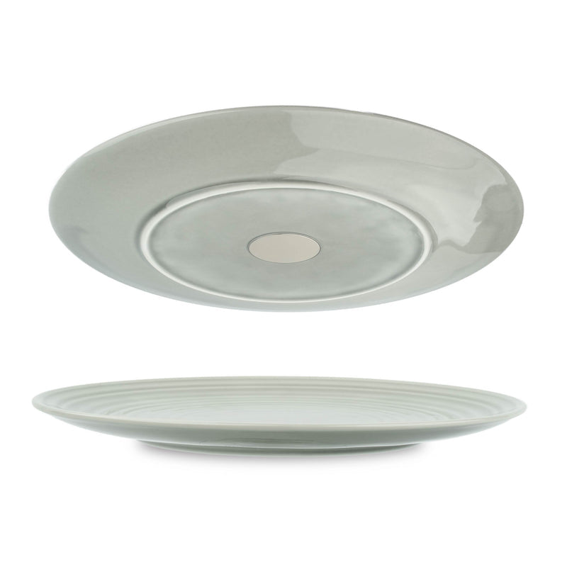 Silwy Vorspeisenteller S0PT-1330-26-G – 2er Set, Ø 26 cm, Porzellan, Hellgrau