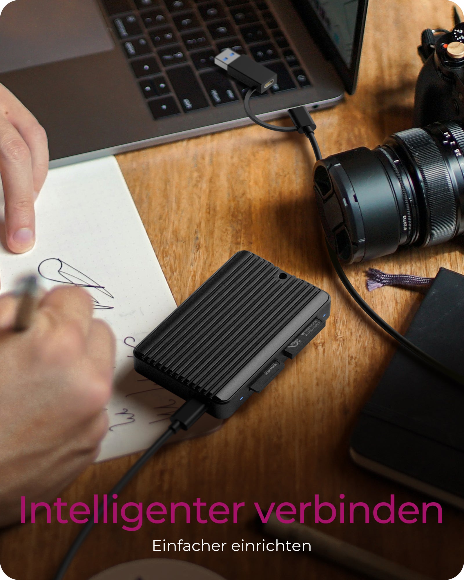 ICY BOX USB-Kartenleser USB-C – CFexpress, SD – USB 3.2 Gen 2 (10 Gbit/s) – LED-Anzeige – für Windows, macOS