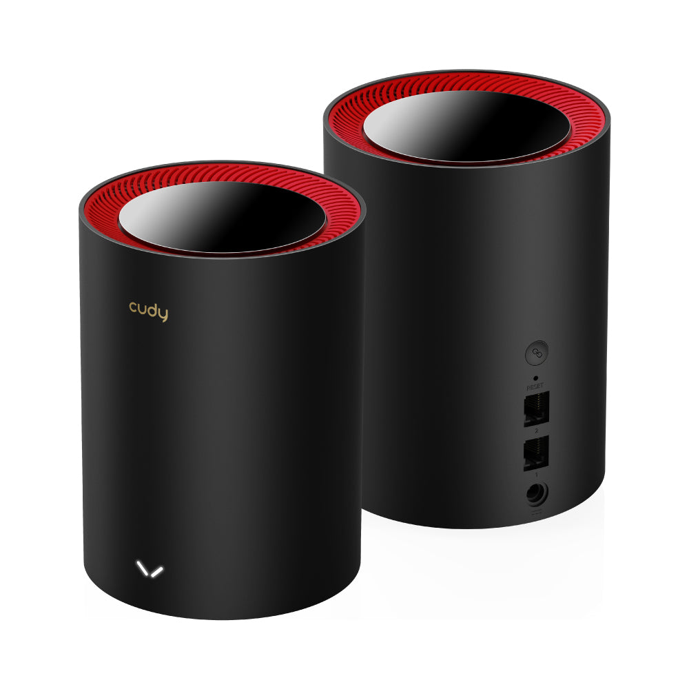 Cudy M3000 Mesh-Set (2er) – Wi-Fi 6 (AX3000), Dual-Band (2,4/5 GHz), 2,5GbE WAN + 1× 1G LAN je Node, weiss