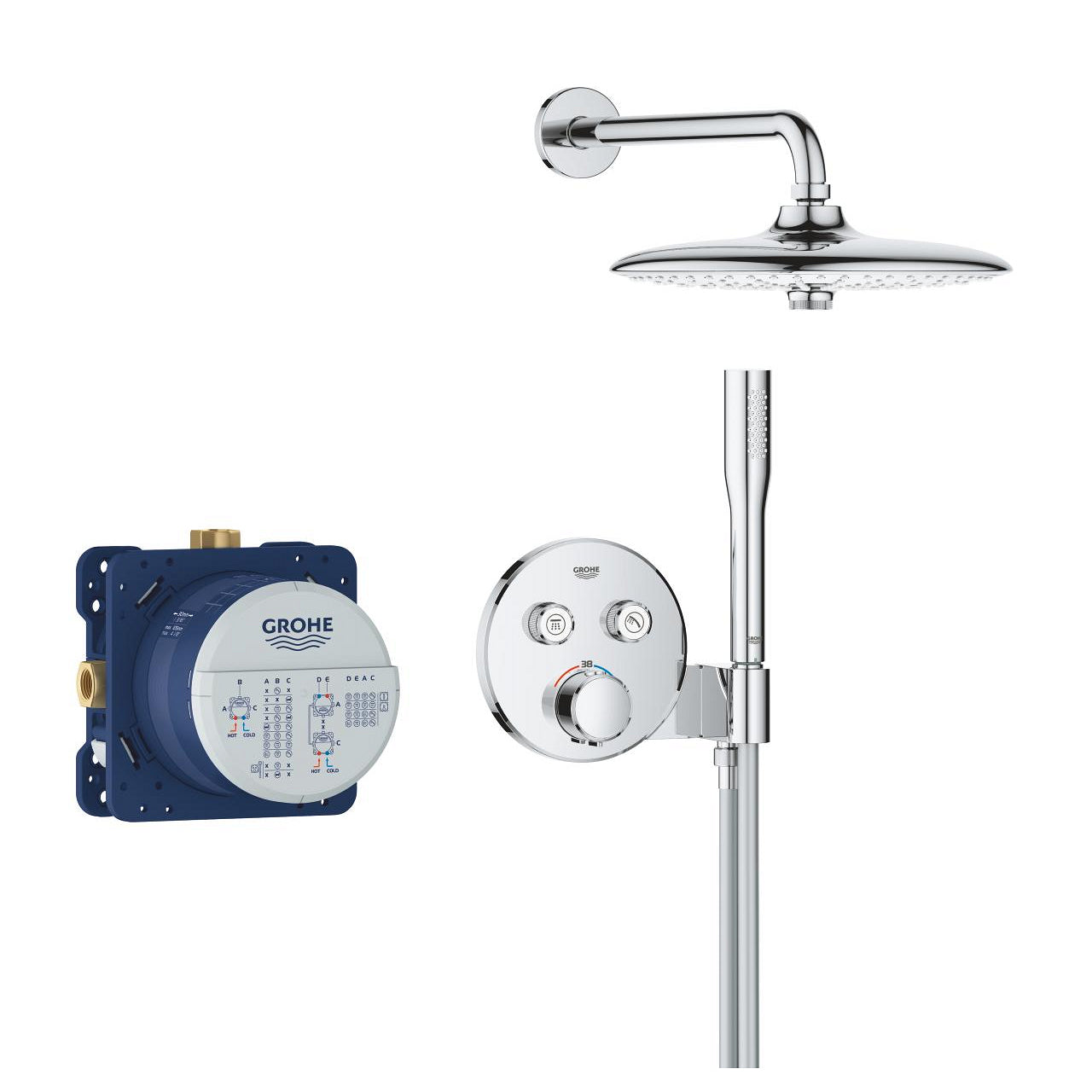 GROHE Unterputz-Badebatterie Vitalio – Thermostat, Kunststoff/Chrom