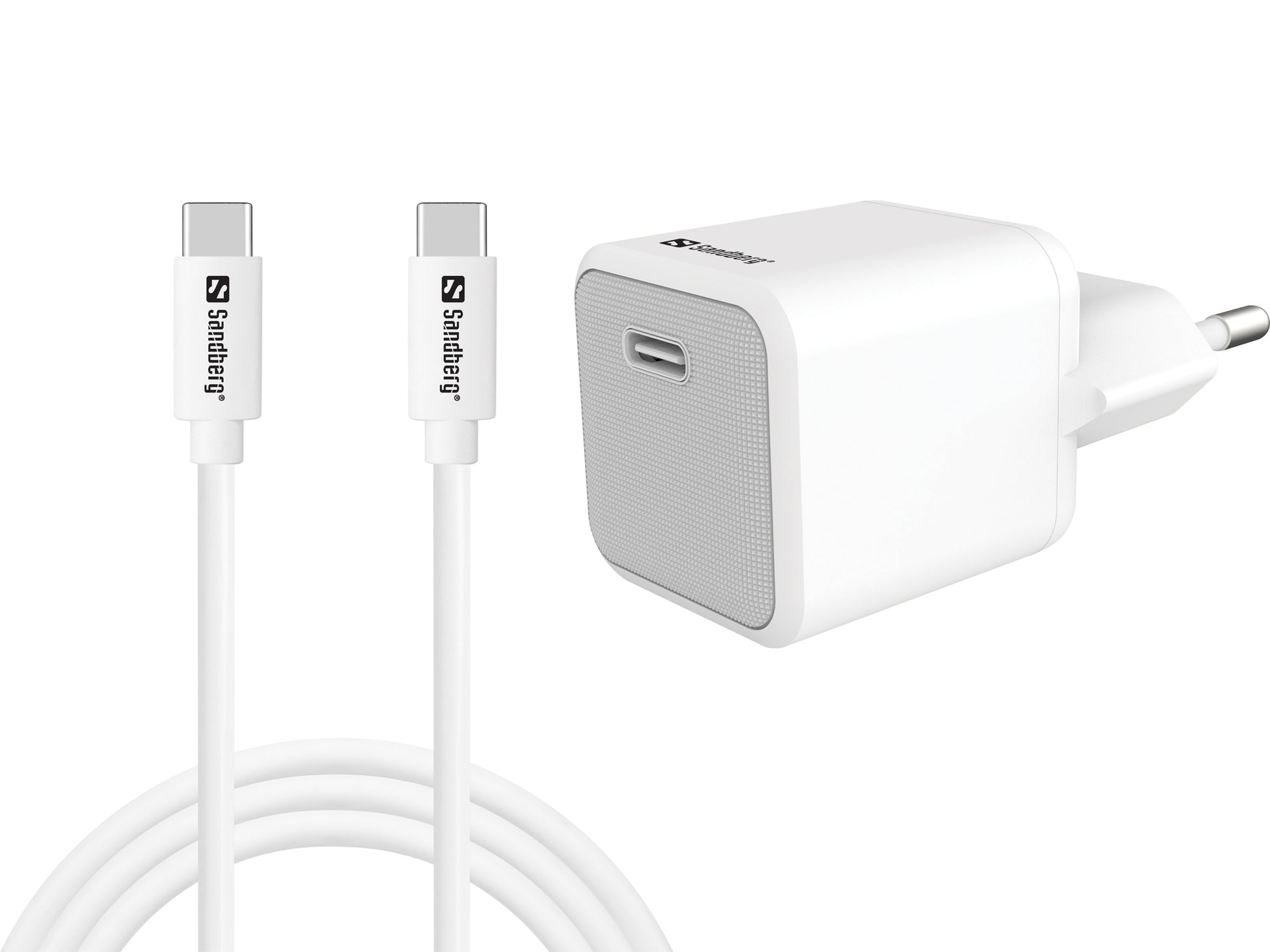 Sandberg 441-58 USB-Ladegerät 20 W – USB-C×1 – PD – EU-Stecker (Typ C) – Weiss