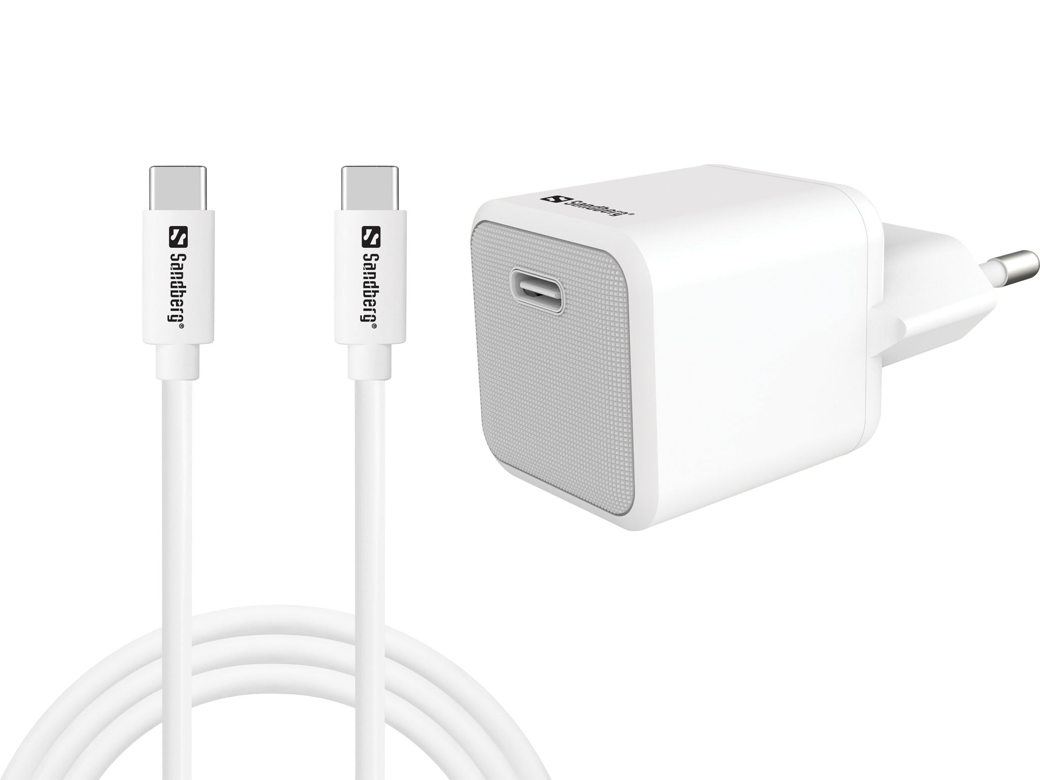 Sandberg 441-58 USB-Ladegerät 20 W – USB-C×1 – PD – EU-Stecker (Typ C) – Weiss
